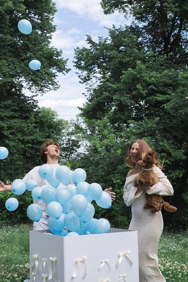 Happy gender-party with balloons